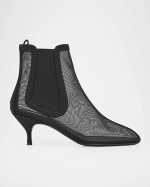 Alaïa 100Mm Mesh Chelsea Ankle Boots - Black