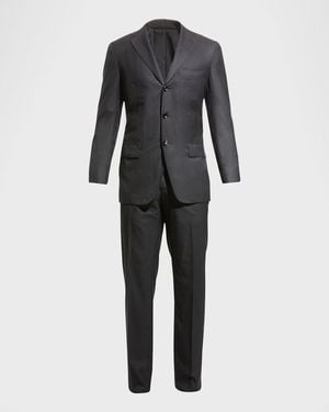Kiton Apos;S Two-Piece Solid Wool Suit - Gray