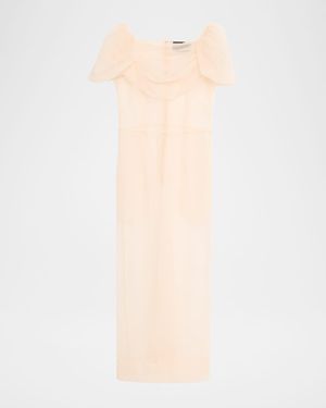Simone Rocha Sheer Sculpted Gathered Bust Dress - Natural