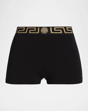 Versace Icon Elasticized Logo Shorts - Black