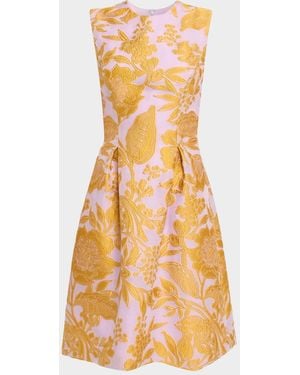 Lela Rose Floral Fil Coupe Off-The-Shoulder Gown - Metallic