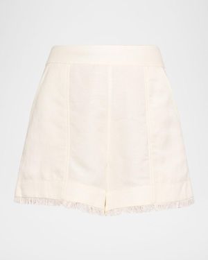 Jonathan Simkhai Dax Fringe Linen-Blend Shorts - Natural
