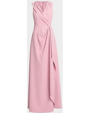 Kay Unger Fiona Stretch Crepe Walk-Through Jumpsuit - Pink