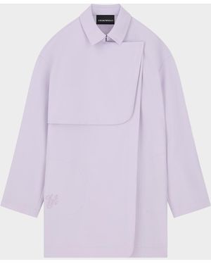 Emporio Armani Techno Cady Trench Coat - Purple