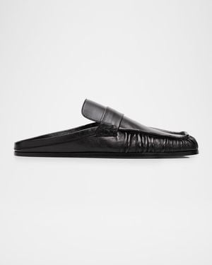 Jil Sander Sabot Leather Loafer Mules - Black