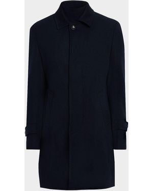 Neiman Marcus Apos;S Wool And Cashmere Overcoat - Blue