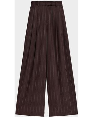 Helmut Lang Double-Pleated Wide-Leg Pants - Purple
