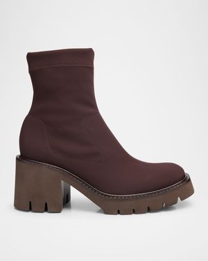 Pedro Garcia Zilia Stretch Nylon Ankle Booties - Brown