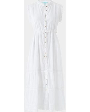 Melissa Odabash Raffie Lace-Trim Gauze Maxi Dress - White