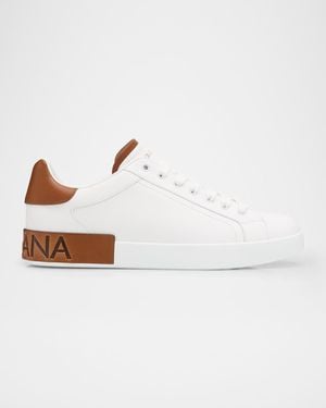 Dolce & Gabbana Apos;S Portofino Calfskin Low-Top Sneakers - White