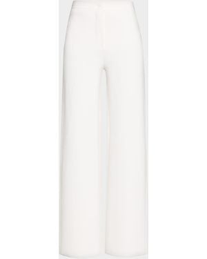 Prabal Gurung Compact Knit Straight-Leg Pants - White