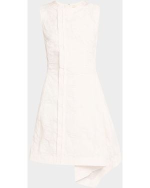 Jason Wu Textured Floral Brocade Asymmetric Mini Dress - Natural