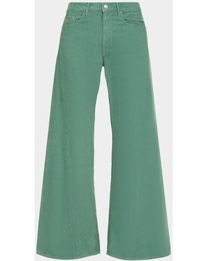Mother The Lemon Twist Wide-Leg Pants - Green