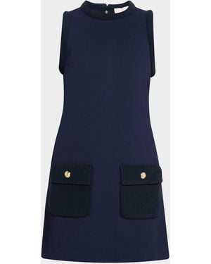 Cinq À Sept Paulette Sleeveless A-Line Mini Dress - Blue