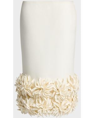 Balenciaga Pointy Flower Midi Pencil Skirt - Natural