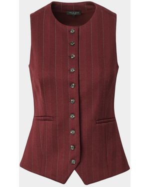 Rag & Bone Irina Striped Ponte-Jacquard Vest - Purple