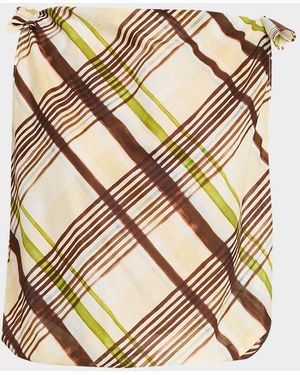 A.L.C. Dylan Plaid Shoulder-Tie Top - Metallic
