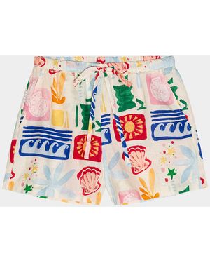 Rails Jenner Linen Drawstring Shorts - White