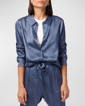 Cami NYC Crosby Silk Button-Front Blouse - Blue