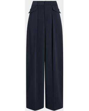 Cinq À Sept Leora Pleated Wide-Leg Pants - Blue