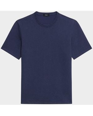 Theory Delroy Double-Knit T-Shirt - Blue