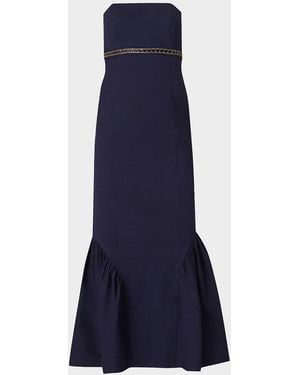 Shoshanna Ashton Cotton Faille Mermaid Midi Dress - Blue