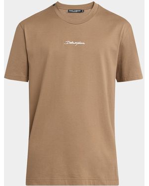 Dolce & Gabbana Logo Crew T-Shirt - Natural