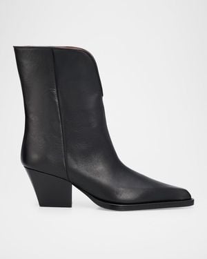 Paris Texas Jane Leather Ankle Boots - Black