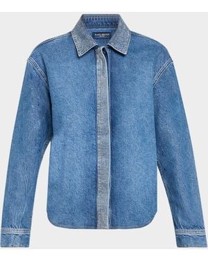 Ramy Brook Alison-Trim Denim Shirt - Blue