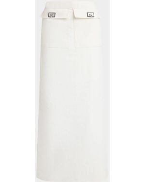 Ferragamo Turn-Lock Pocket Maxi Skirt - White