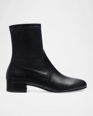 Stuart Weitzman 25Mm Bacari Stretch Leather Ankle Boots - Black