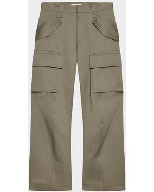 Helmut Lang Apos;S Chino Twill Wide Leg Cargo Pants - Natural