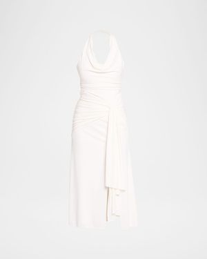 Cinq À Sept Kaia Draped Halter Midi Dress - White