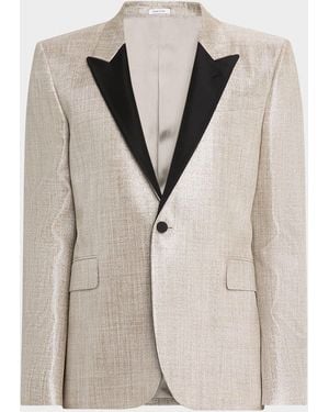 McQueen Apos;S Metallic Effect Peak Lapel Dinner Jacket - Natural