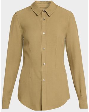 Co. Fitted Button-Down Shirt - Natural