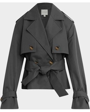 FAVORITE DAUGHTER The Cropped Charles Trench Coat - Gray