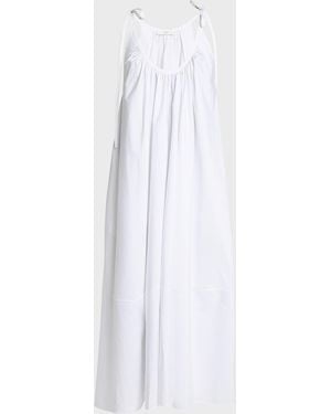 Co. Sleeveless Gathered Maxi Shift Dress - White