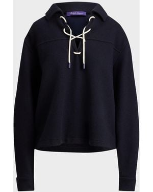 Ralph Lauren Tyrus Felted Cashmere Jersey Sweatshirt - Blue