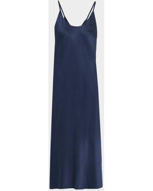 Lunya Backless Washable Silk Mini Slip Dress - Blue
