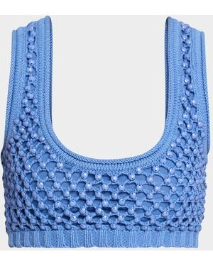 DIOTIMA Lady Embellished Knit Bralette - Blue