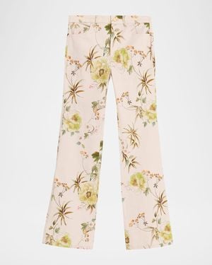 Kobi Halperin Leigh Floral-Print Straight-Leg Pants - Natural
