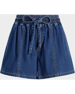 Cinq À Sept Paige Denim Drawstring Shorts - Blue