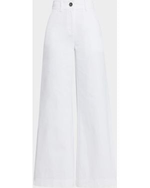Toccin Eileen Wide-Leg Jeans With Slits - White