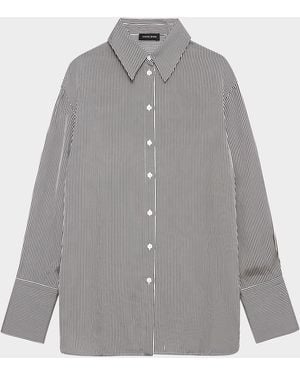 Anine Bing Bridget Oversized Pinstripe Shirt - Gray