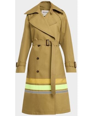 Christopher John Rogers Striped Oversized Trench Coat - Yellow
