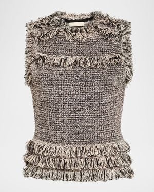 Ulla Johnson Kassi Knit Tweed Top - Multicolor