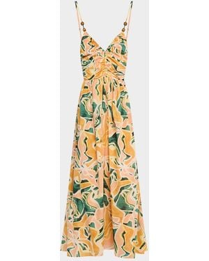 Rails Palm Cotton Midi Dress - Metallic