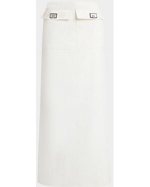 Ferragamo Turn-Lock Pocket Maxi Skirt - White