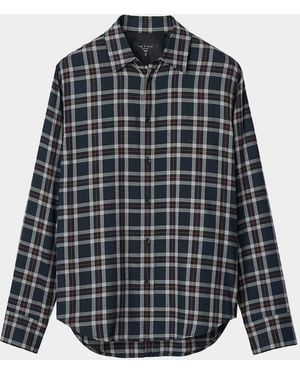Rag & Bone Apos;S Tomlin Plaid Cotton Flannel Shirt - Blue