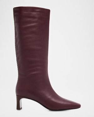 Rag & Bone Astor Leather Slouch Boots - Purple